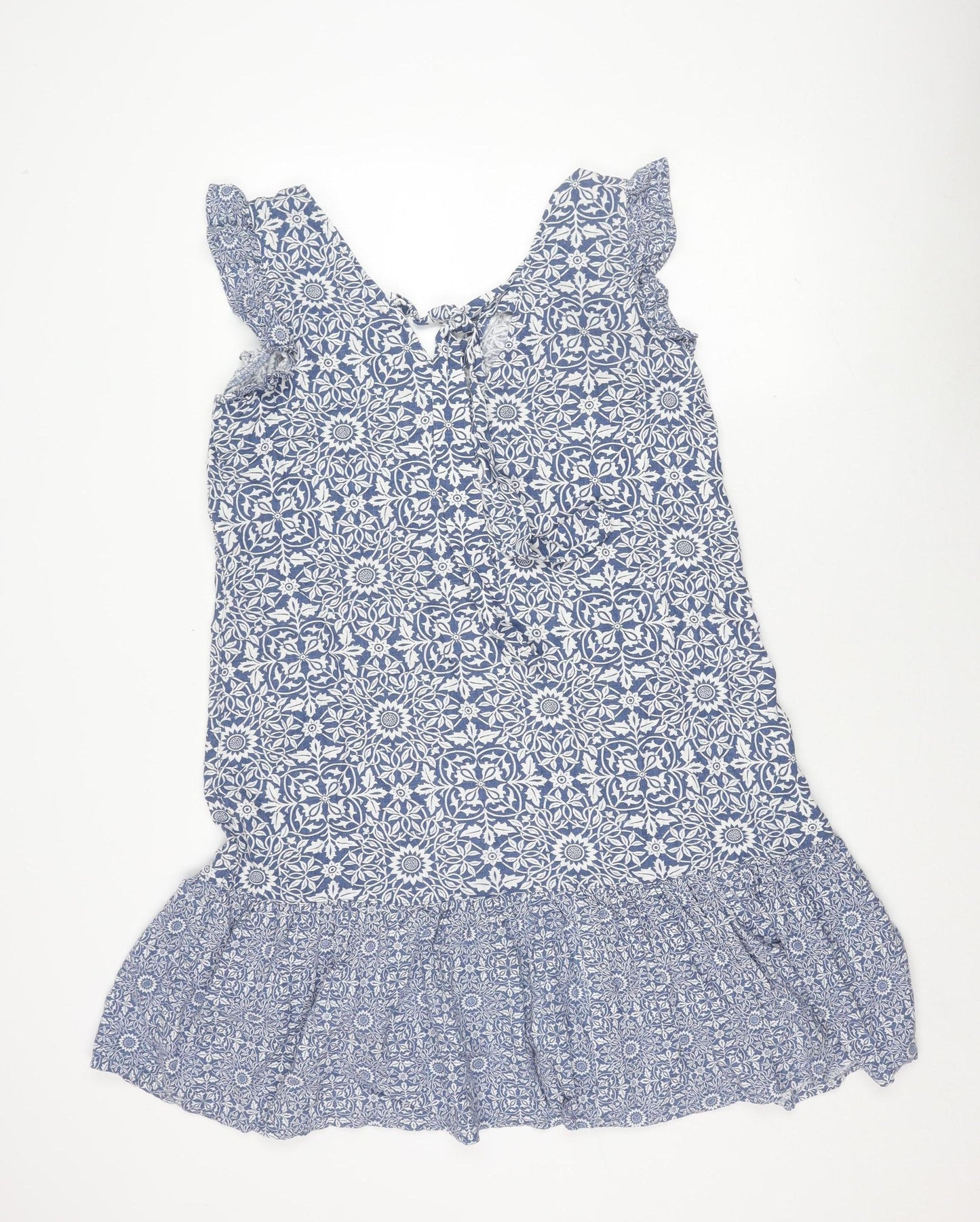 Next Women Blue Floral Dress Size 16 Trapeze Summer