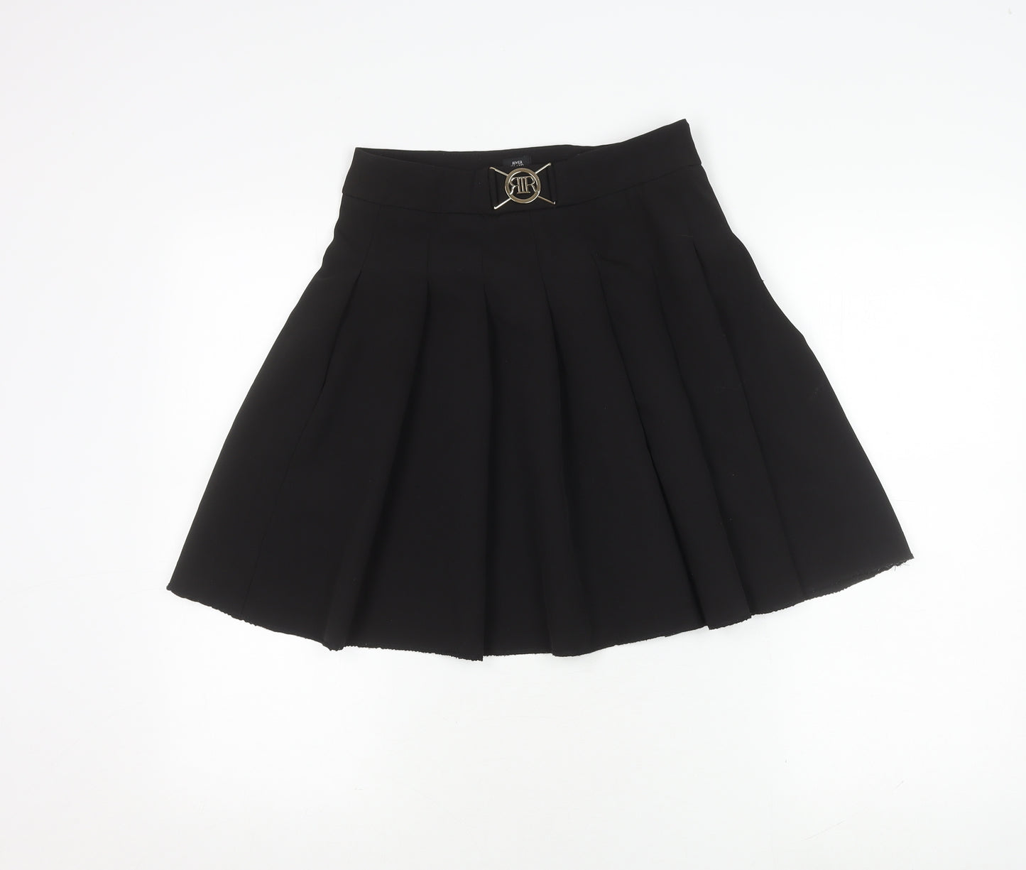 River Island Women's Black Pleated Skirt, Size 8