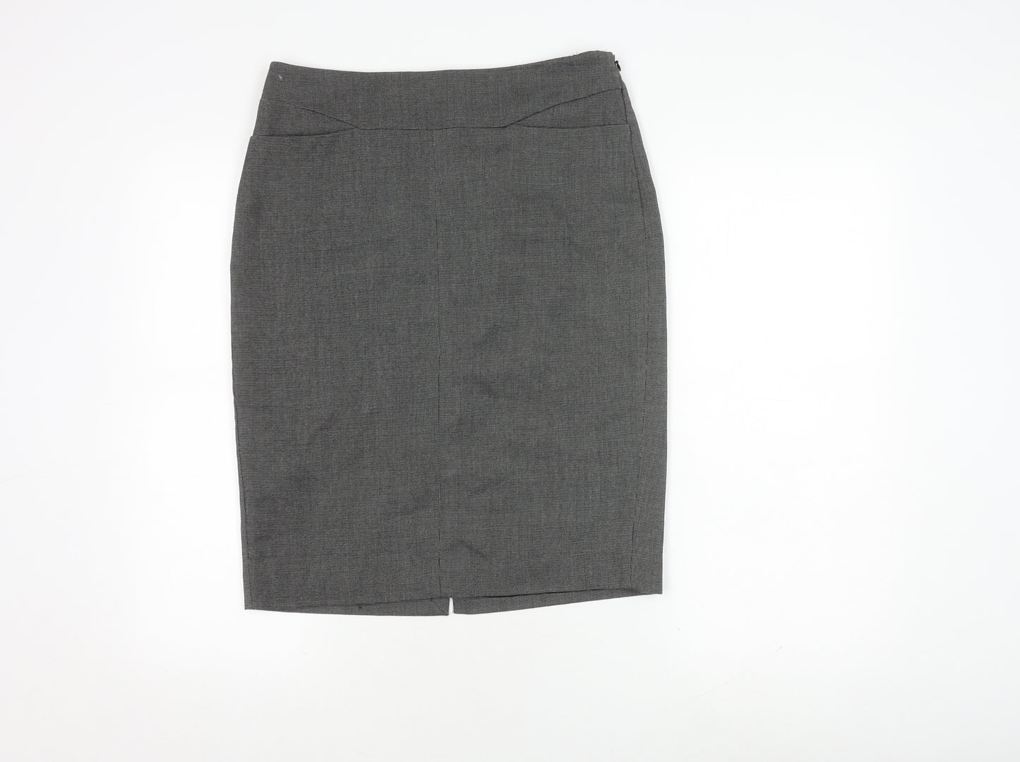Mango Women's Grey Pencil Skirt - Size 12, Workwear Essential