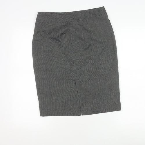 Mango Women's Grey Pencil Skirt - Size 12, Workwear Essential
