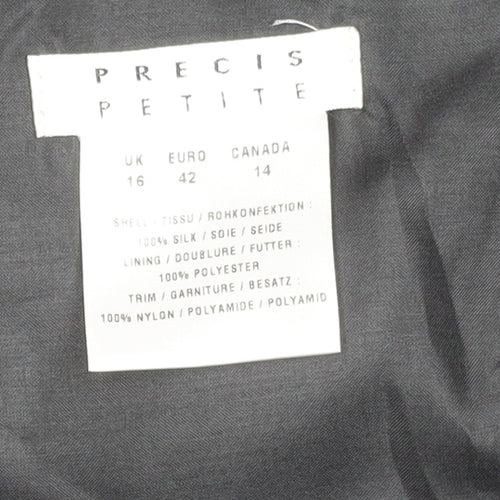 Precis Petite Women's Black Embroidered Skirt Size 16