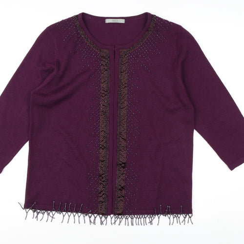 Marks and Spencer Women's Purple Cardigan, Size 16, 3/4 Sleeve