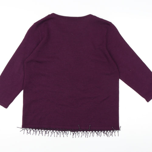 Marks and Spencer Women's Purple Cardigan, Size 16, 3/4 Sleeve