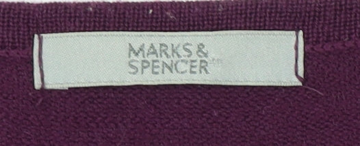 Marks and Spencer Women's Purple Cardigan, Size 16, 3/4 Sleeve