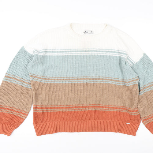 Hollister Women's Striped Pullover Jumper, Multicoloured, M