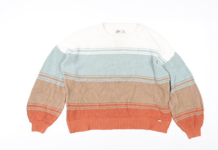 Hollister Women's Striped Pullover Jumper, Multicoloured, M