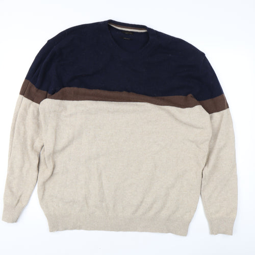 Next Men's Beige 2XL Crew Neck Pullover Jumper