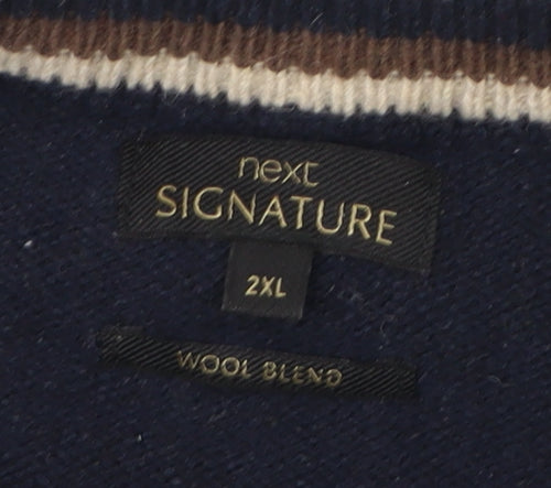 Next Men's Beige 2XL Crew Neck Pullover Jumper