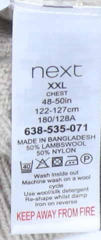 Next Men's Beige 2XL Crew Neck Pullover Jumper