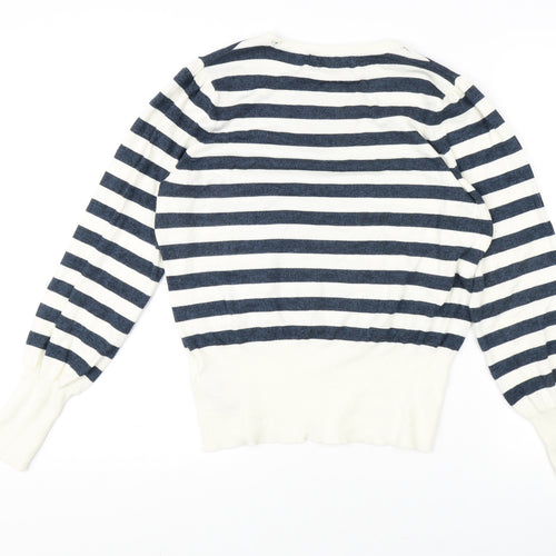 Marks and Spencer Women's Blue Stripe Pullover Jumper M