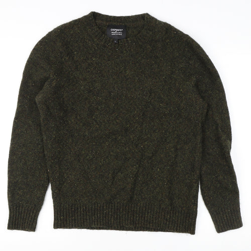 Osprey Men's Green Pullover Jumper, Size L, Lambswool Blend