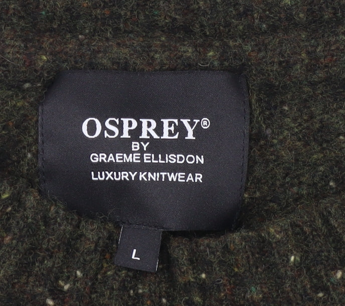 Osprey Men's Green Pullover Jumper, Size L, Lambswool Blend
