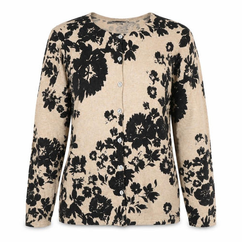 Bonmarché Women's Beige Floral Cardigan M Casual