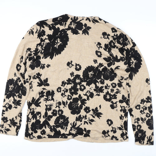 Bonmarché Women's Beige Floral Cardigan M Casual