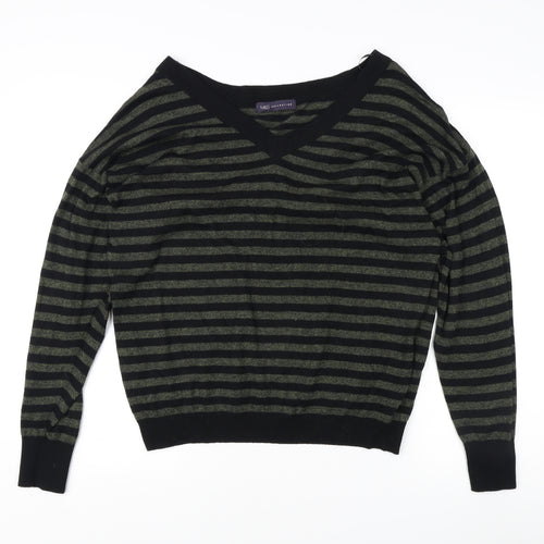 Marks and Spencer Women's Black Striped Jumper Size 14