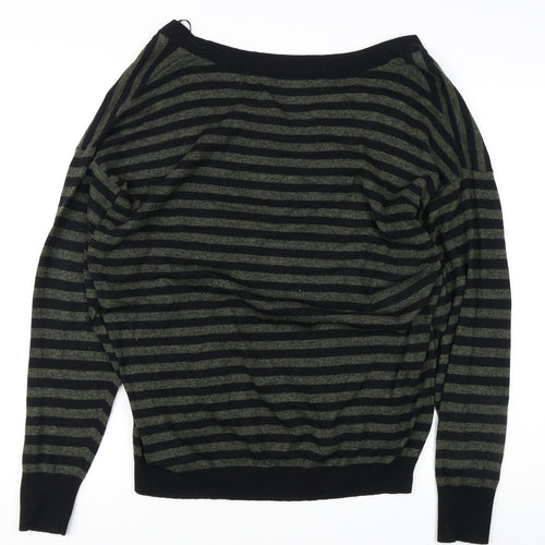 Marks and Spencer Women's Black Striped Jumper Size 14