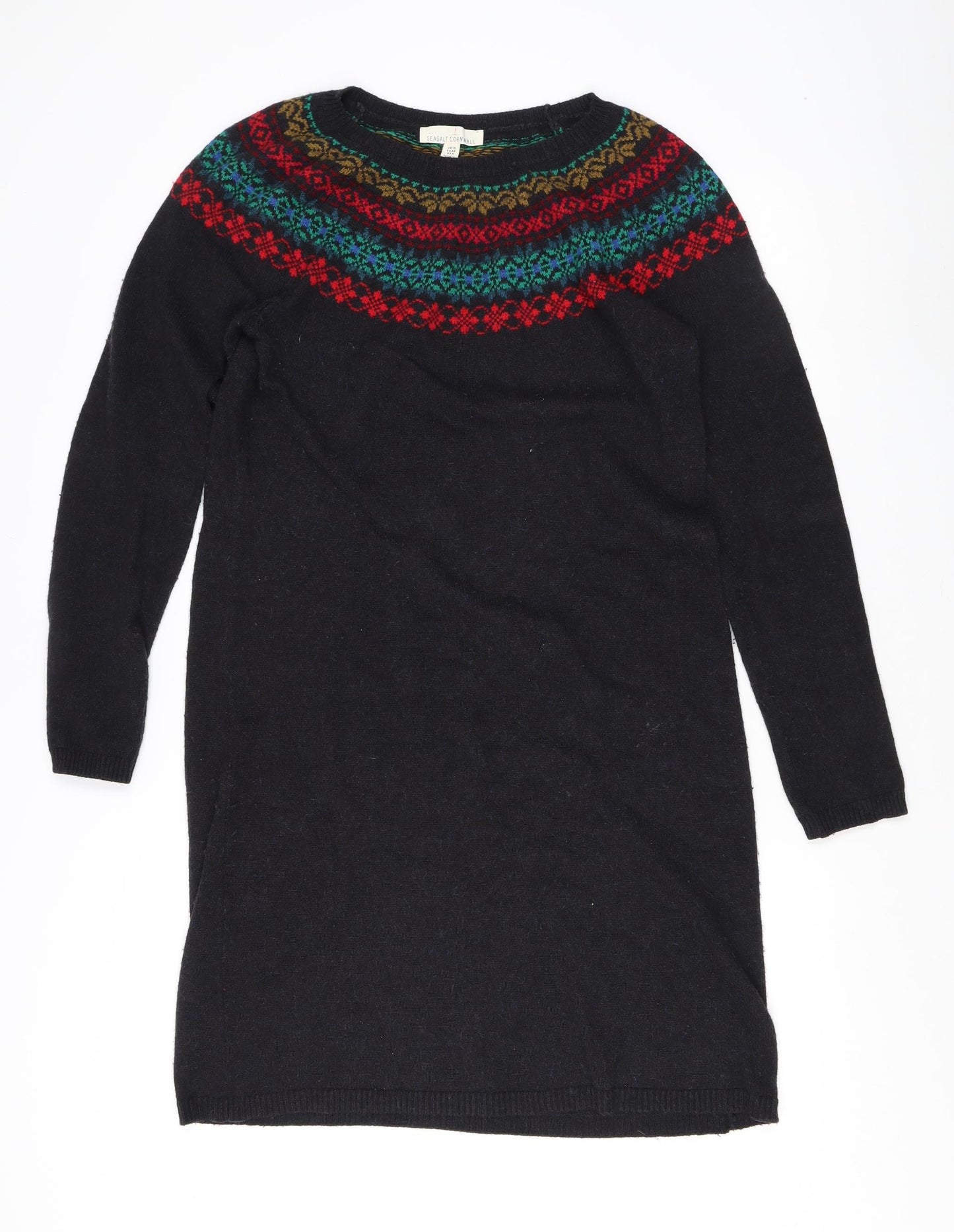 Seasalt Cornwall Women's Black Fair Isle Pullover Jumper