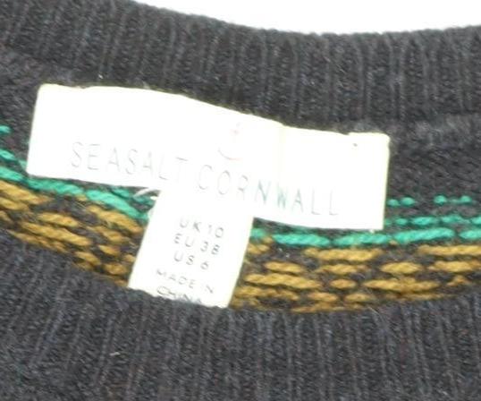 Seasalt Cornwall Women's Black Fair Isle Pullover Jumper