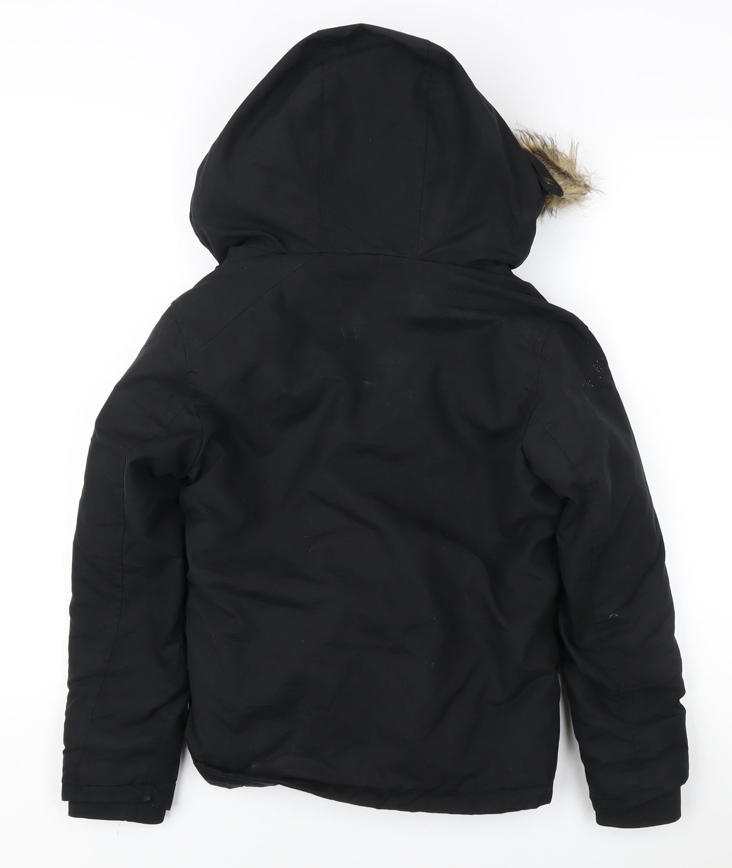 Jack & Jones Boys Black Parka Coat 12 Years Winter Lined