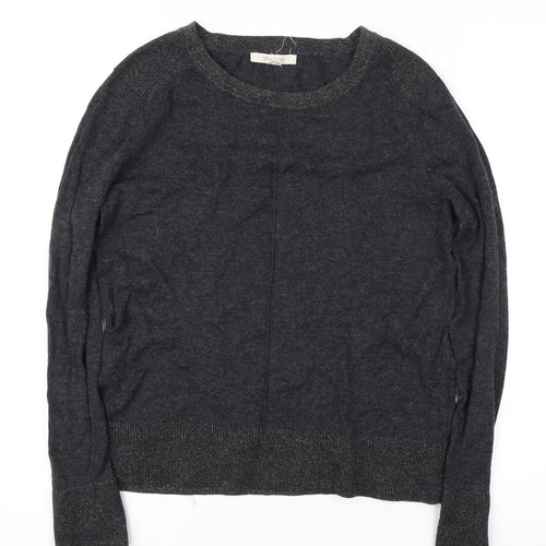White Stuff Women's Grey Crew Neck Jumper, Size 8, Long Sleeve