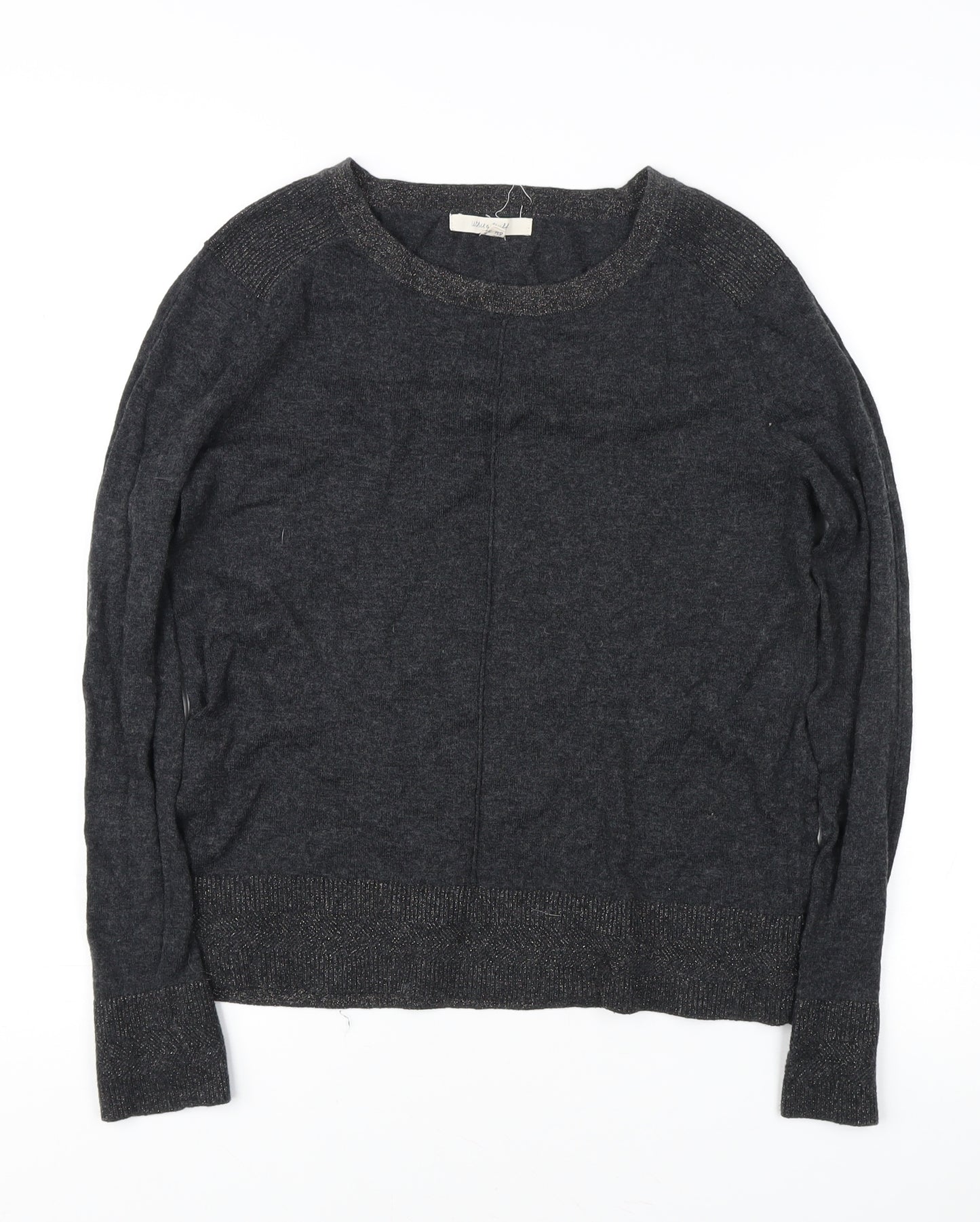 White Stuff Women's Grey Crew Neck Jumper, Size 8, Long Sleeve
