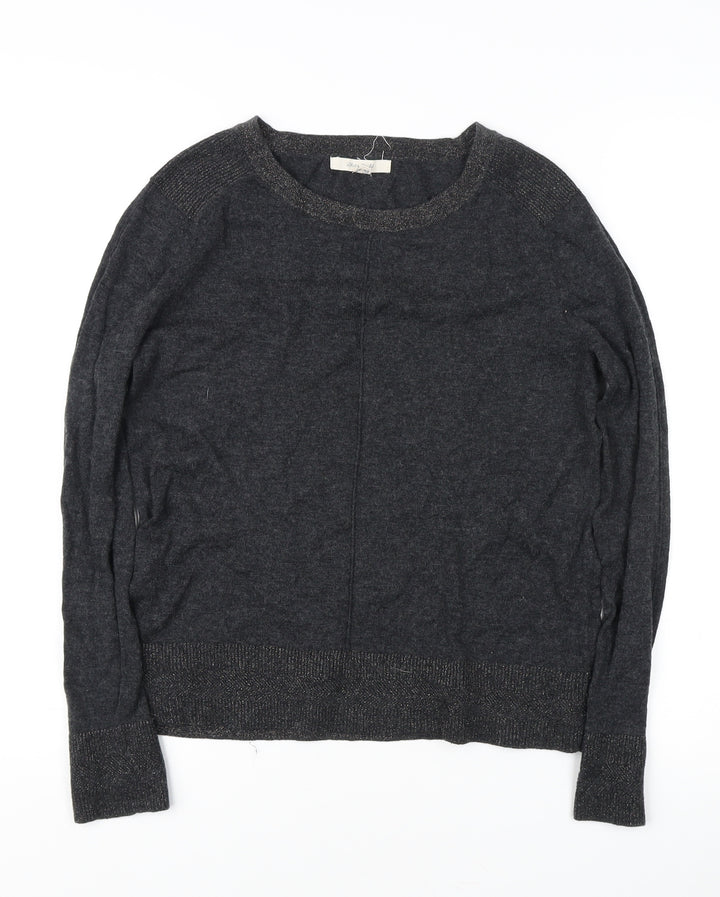 White Stuff Women's Grey Crew Neck Jumper, Size 8, Long Sleeve