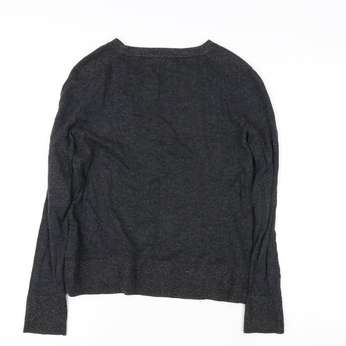 White Stuff Women's Grey Crew Neck Jumper, Size 8, Long Sleeve