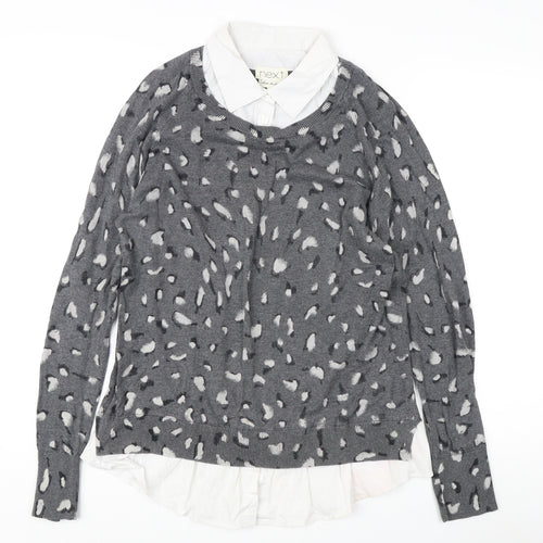 Next Women’s Grey Animal Print Pullover Jumper Size 16