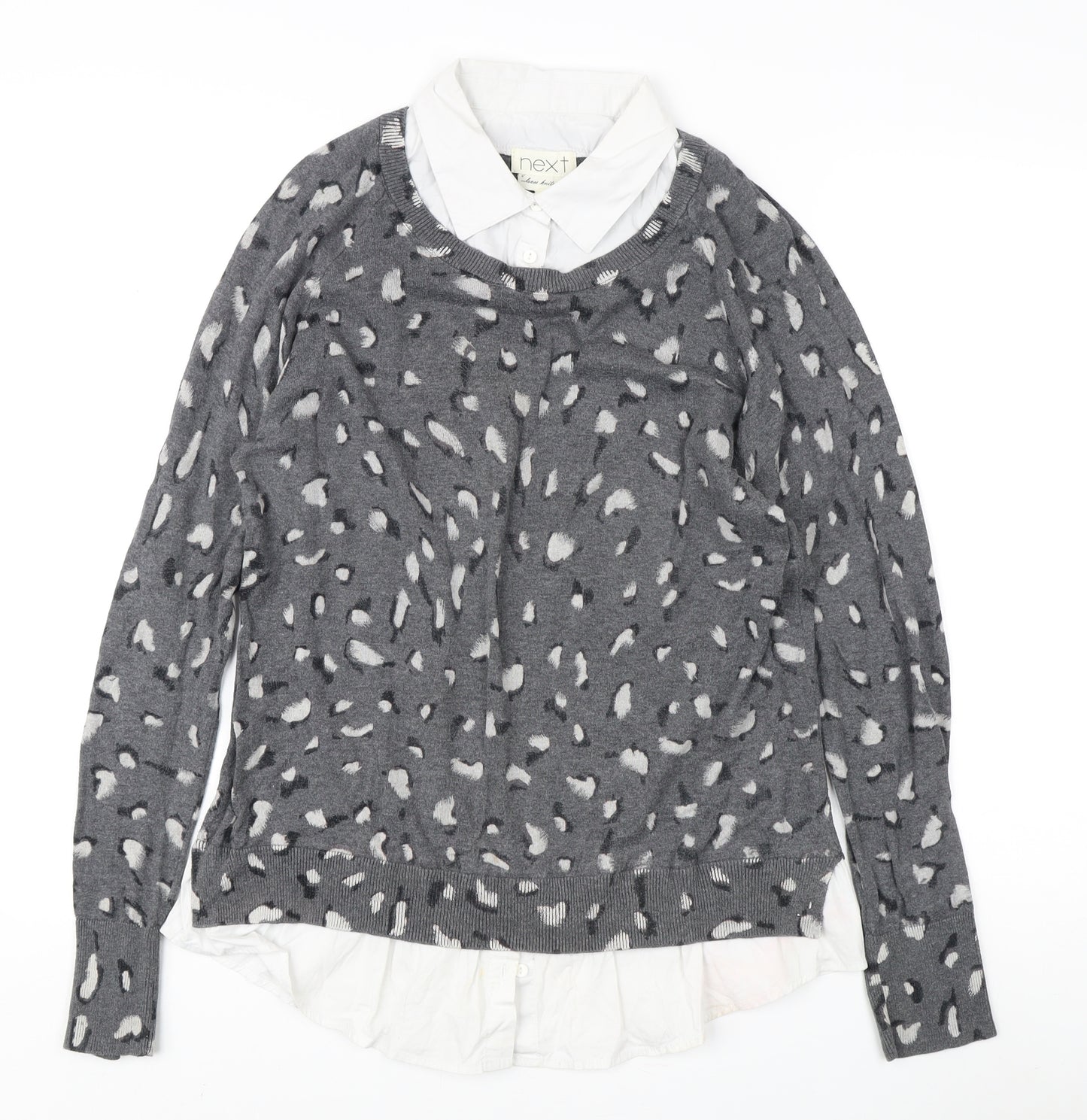 Next Women’s Grey Animal Print Pullover Jumper Size 16
