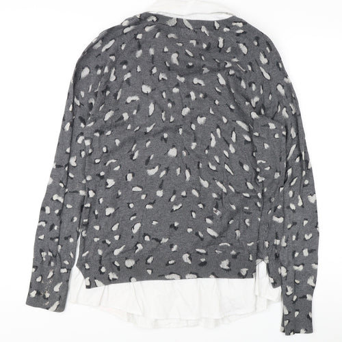 Next Women’s Grey Animal Print Pullover Jumper Size 16