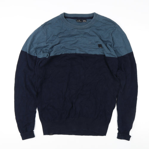 Bench Men's Blue Cotton Pullover Jumper, Size L, Casual Fit