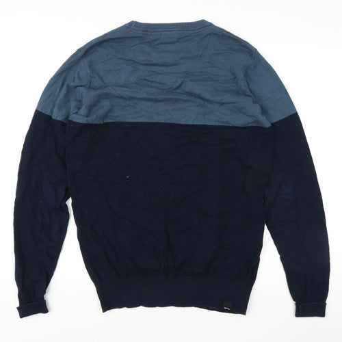 Bench Men's Blue Cotton Pullover Jumper, Size L, Casual Fit