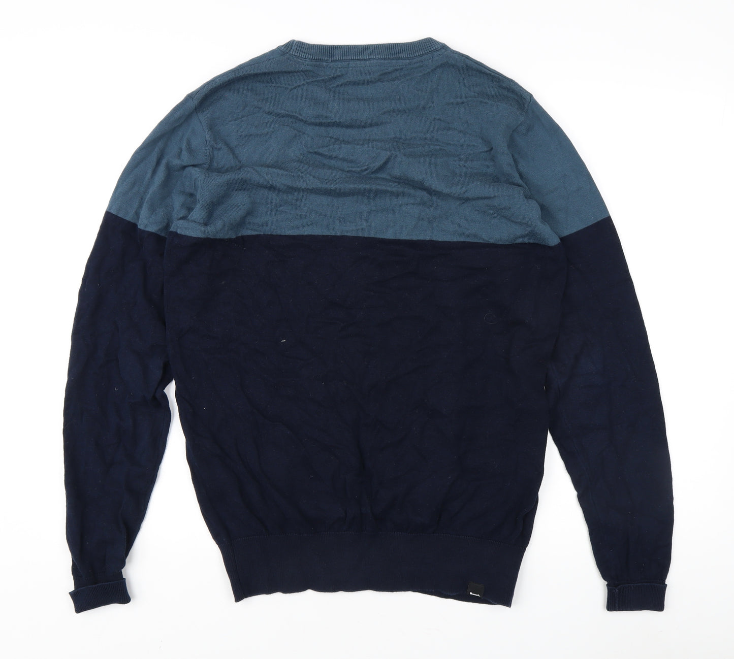 Bench Men's Blue Cotton Pullover Jumper, Size L, Casual Fit