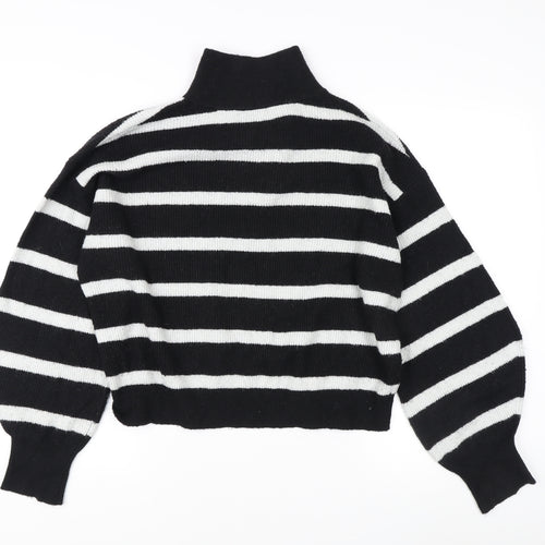 French Connection Women's Black Striped Pullover Jumper S