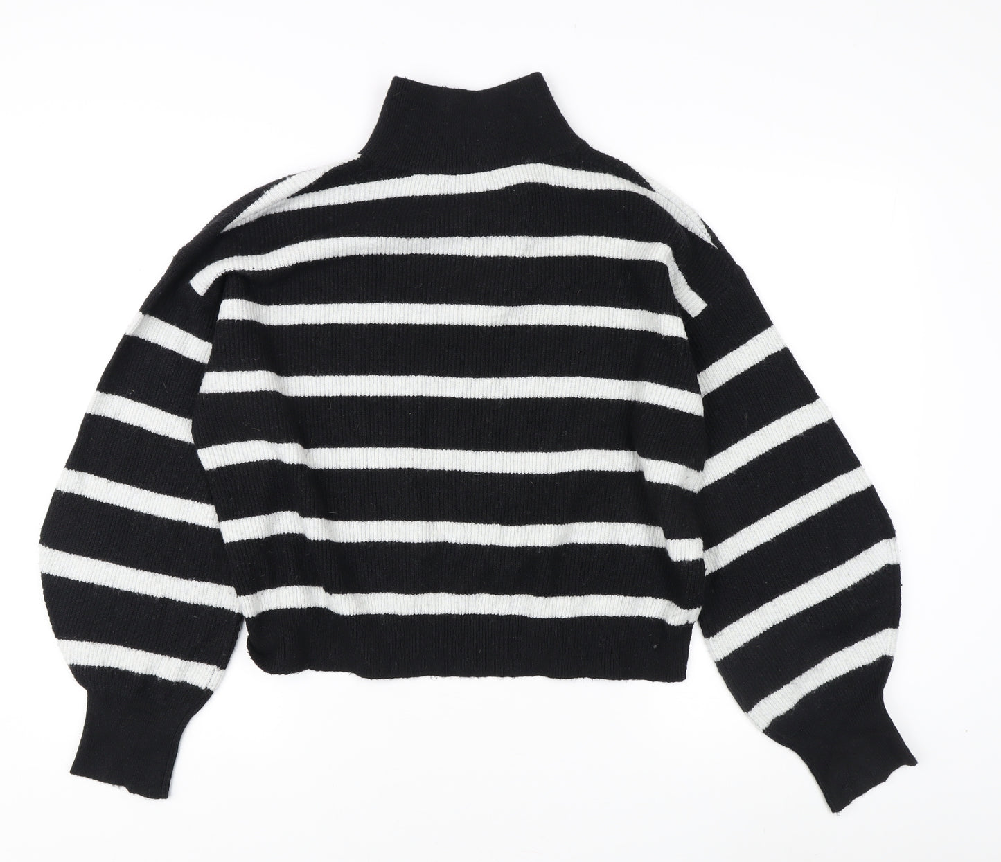 French Connection Women's Black Striped Pullover Jumper S