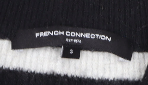 French Connection Women's Black Striped Pullover Jumper S
