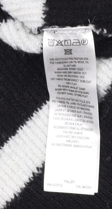 French Connection Women's Black Striped Pullover Jumper S