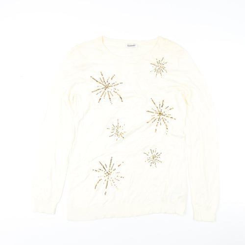 Damart Ivory Sequin Women's S Pullover Jumper