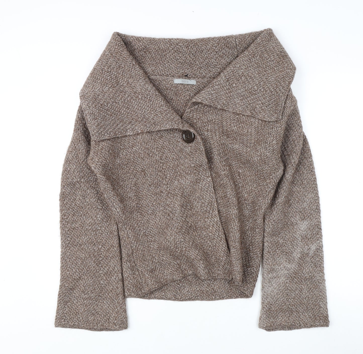 Marks and Spencer Women's Brown Collared Cardigan Size 16