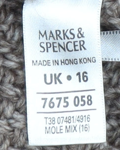 Marks and Spencer Women's Brown Collared Cardigan Size 16