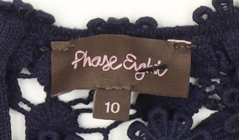 Phase Eight Women's Blue Lace 3/4 Sleeve Top Size 10