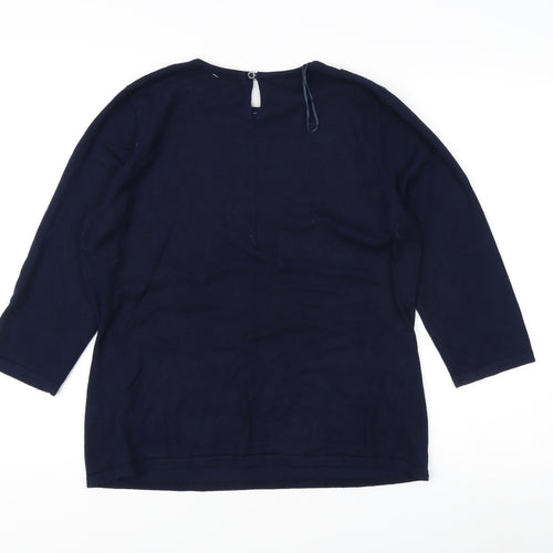 Bonmarche Women's Blue Striped Pullover Jumper, Size 16/18