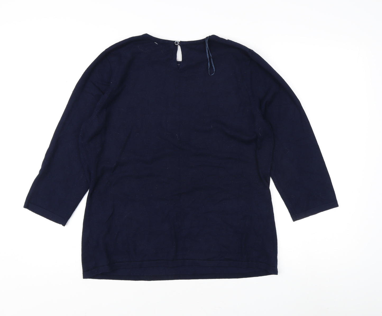 Bonmarche Women's Blue Striped Pullover Jumper, Size 16/18