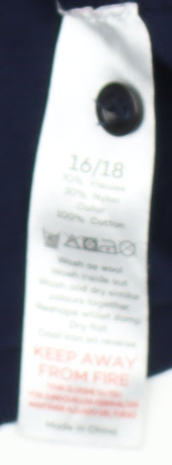 Bonmarche Women's Blue Striped Pullover Jumper, Size 16/18