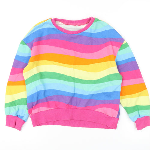 Next Girls Multicoloured Striped Pullover Sweatshirt 8 Years