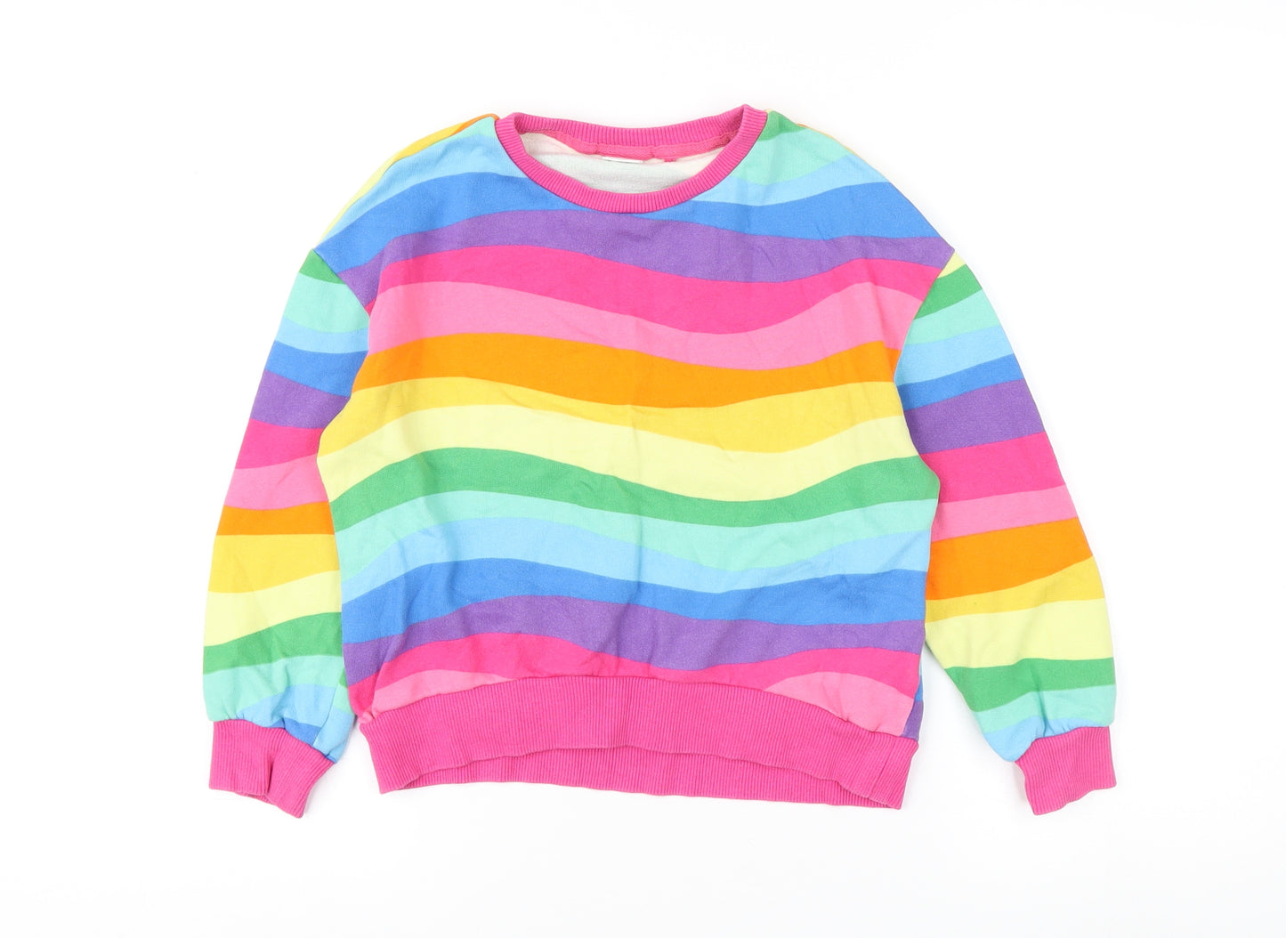 Next Girls Multicoloured Striped Pullover Sweatshirt 8 Years