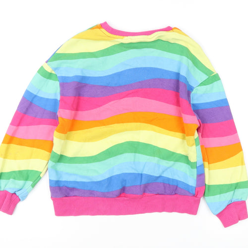 Next Girls Multicoloured Striped Pullover Sweatshirt 8 Years