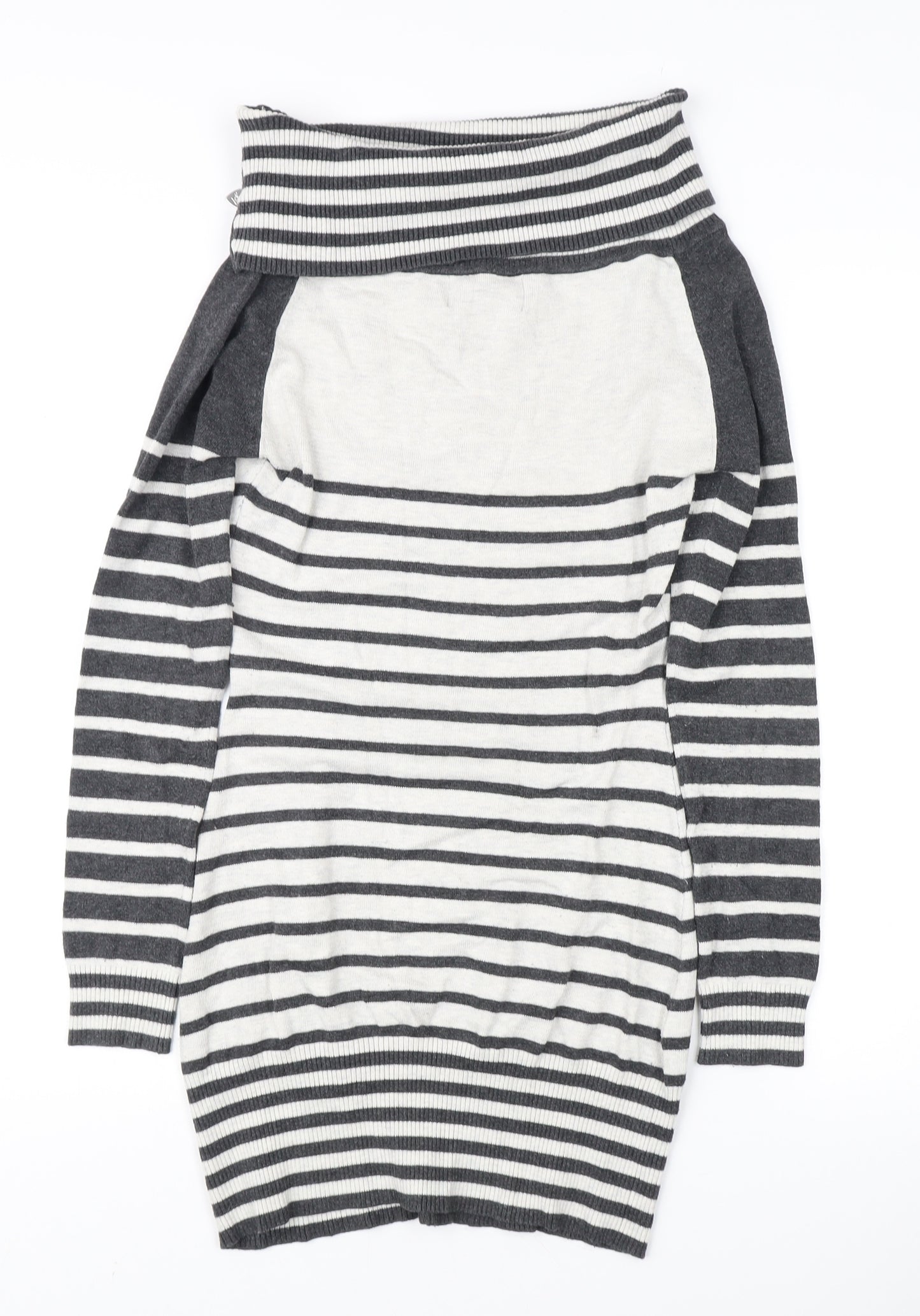 Lipsy Women's Grey Striped Pullover Jumper, Size 8