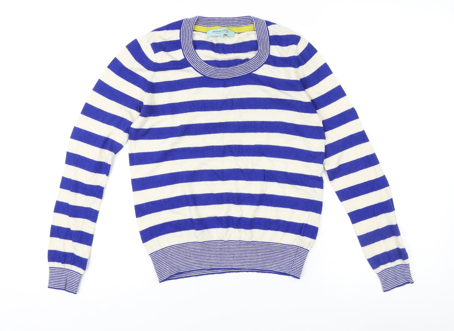 Dickins & Jones Women's Blue Stripe XS Pullover Jumper