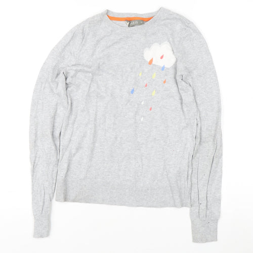 Oasis Women's Grey XS Pullover Jumper, Nature Theme